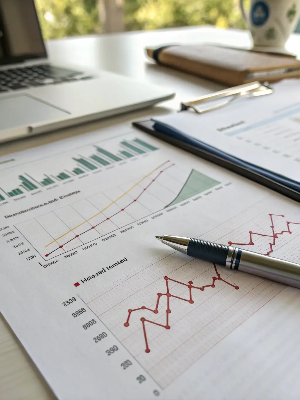 A professional-looking document with graphs and charts, representing a sample SME investment strategy.