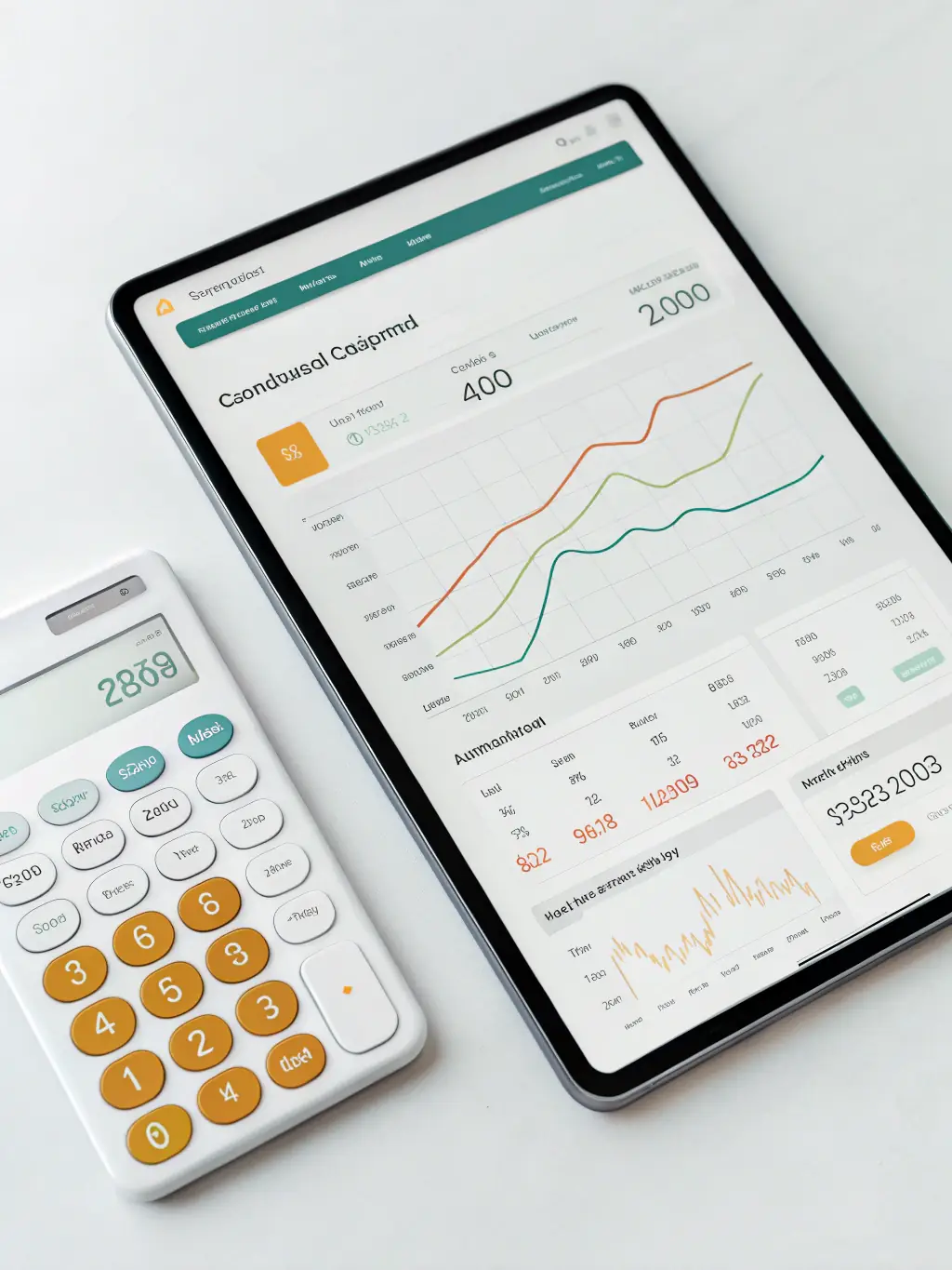 A screenshot of a simple loan calculator interface, showing input fields for loan amount, interest rate, and loan term, with a prominent 'Calculate' button.