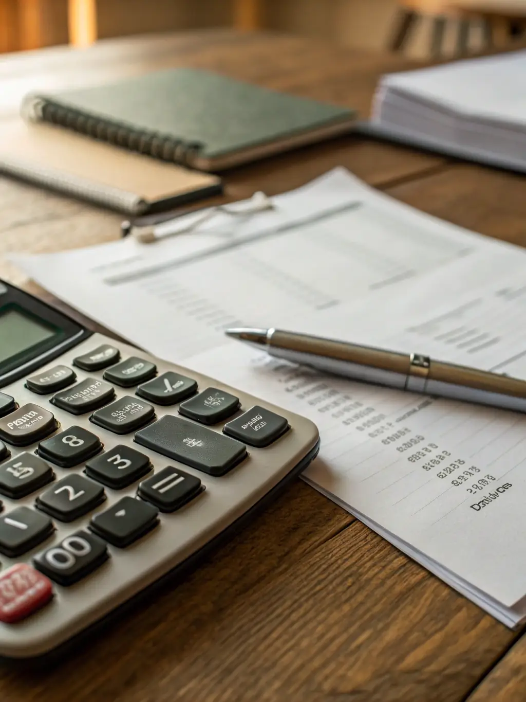 A close-up shot of a calculator with financial charts in the background, symbolizing financial planning tools for SMEs.